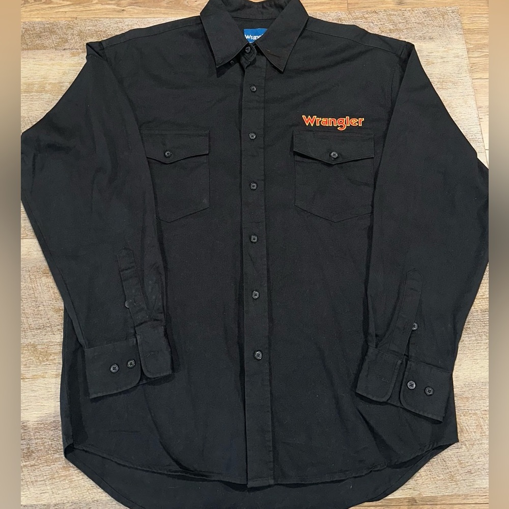 Vintage 90’s Wrangler Western‎ embroidered Mens Large double sided